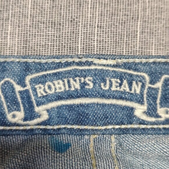 Robin's Jean Blue Straight Leg Jeans with Gold Accents - Picture 3 of 15